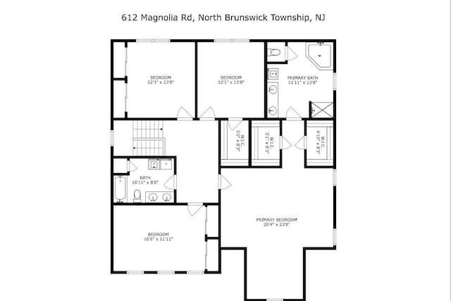 612 Magnolia Rd, North Brunswick, NJ 08902 - floor plan / room layout
