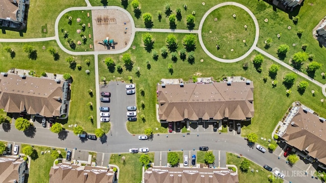 aerial view of property's location with nearby suburban area