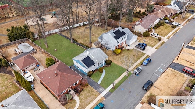 drone / aerial view with a residential view