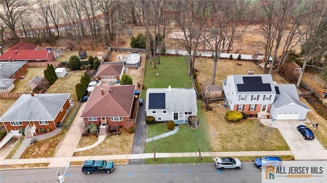 aerial view with a residential view