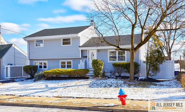 view of split level home