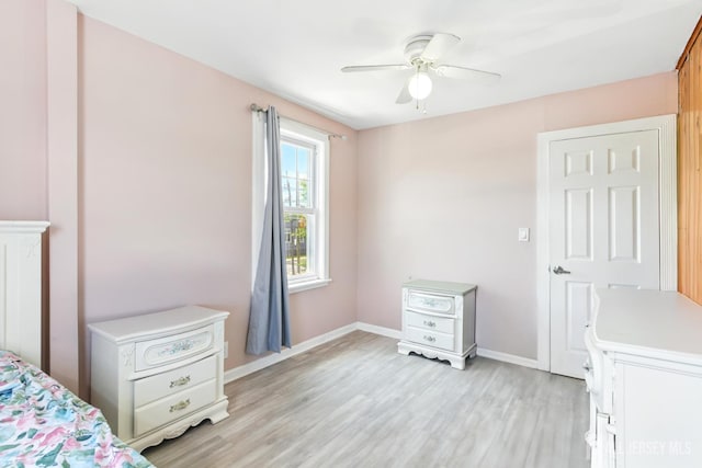 68 Pennsylvania Ave, Perth Amboy, NJ 08861 - bedroom with light wood-type flooring, baseboards, and ceiling fan