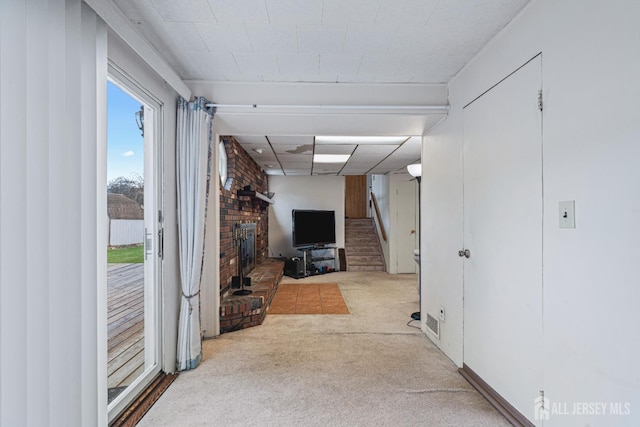 1208 Omaha Rd, North Brunswick, NJ 08902 - hall featuring carpet floors and stairway