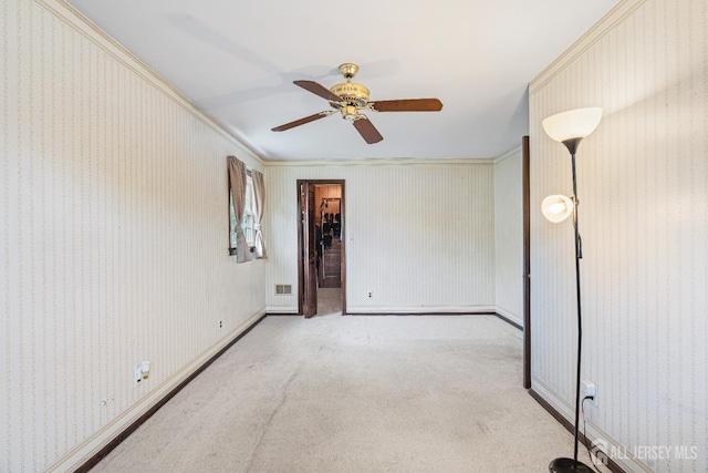 1208 Omaha Rd, North Brunswick, NJ 08902 - carpeted spare room featuring ceiling fan and wallpapered walls