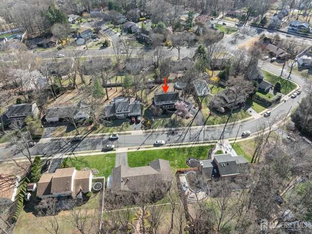 bird's eye view with a residential view
