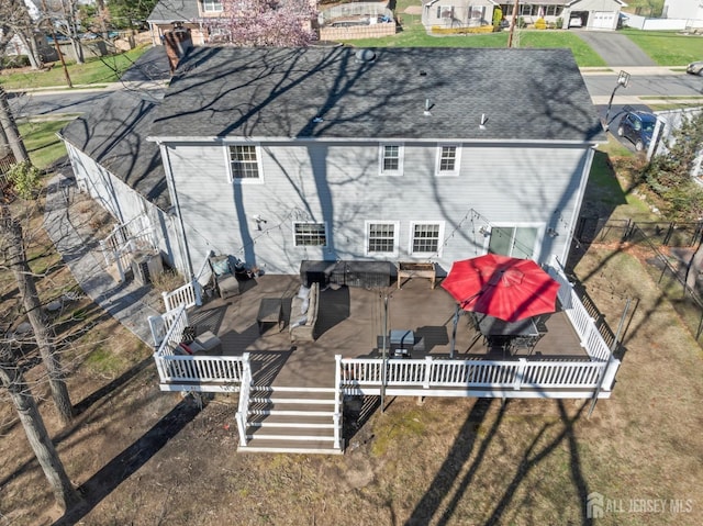 bird's eye view with a residential view