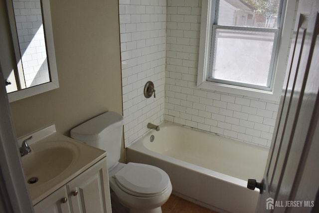 30 John St, South River, NJ 08882 - bathroom with washtub / shower combination, vanity, and toilet