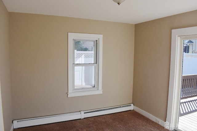 30 John St, South River, NJ 08882 - carpeted spare room featuring baseboard heating, a wealth of natural light, and baseboards