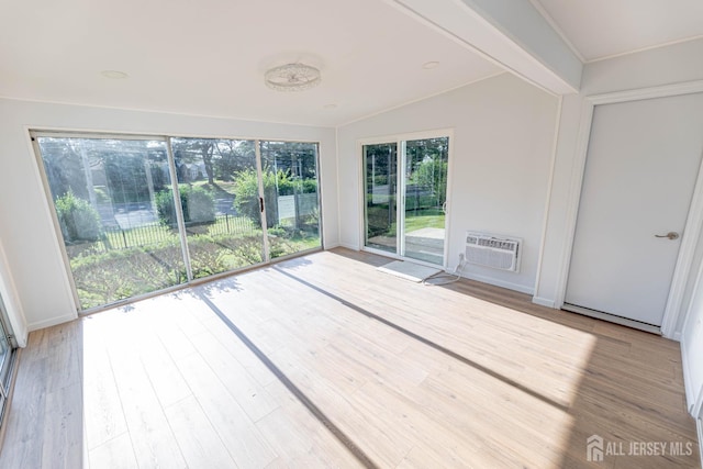 372-B Duranta Plz, Monroe, NJ 08831 - unfurnished sunroom with an AC wall unit and lofted ceiling