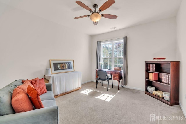 2204 Conrad Way, Franklin, NJ 08873 - office area with ceiling fan and carpet flooring