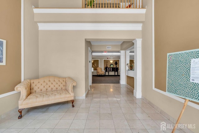 2204 Conrad Way, Franklin, NJ 08873 - hall with baseboards and decorative columns