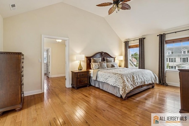 20 Washingtons Xing, Monroe, NJ 08831 - bedroom featuring lofted ceiling, light wood finished floors, baseboards, and ceiling fan