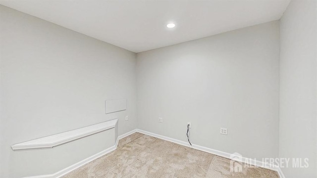 46 Carriage Dr, Piscataway, NJ 08854 - empty room with baseboards, light carpet, and recessed lighting