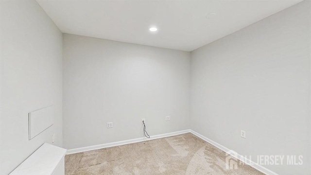 46 Carriage Dr, Piscataway, NJ 08854 - unfurnished room with baseboards, light carpet, and recessed lighting