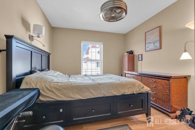 bedroom featuring light wood-type flooring