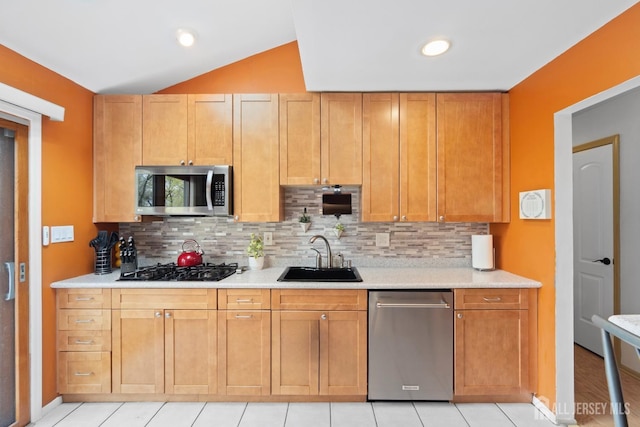 4 Rieder Ct, Franklin Twsp, NJ 08873 - kitchen featuring light countertops, appliances with stainless steel finishes, a sink, and tasteful backsplash