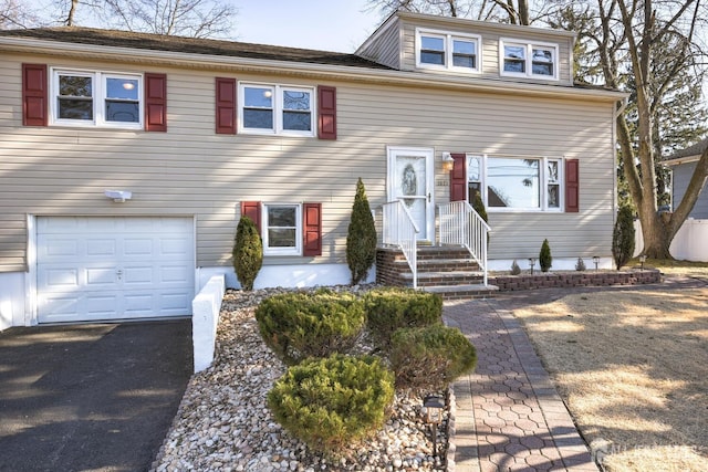 tri-level home with a garage