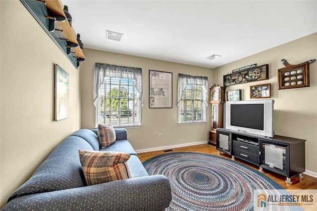 35 Parkview Rd, Cranbury, NJ 08512 - living area with baseboards and wood finished floors