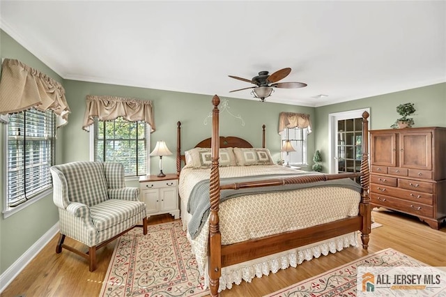 35 Parkview Rd, Cranbury, NJ 08512 - bedroom with wood finished floors, ornamental molding, and ceiling fan