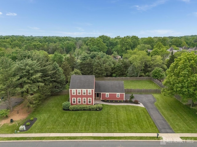 26 Magnolia Rd, Franklin Twsp, NJ 08873 - aerial view of property and surrounding area with a heavily wooded area