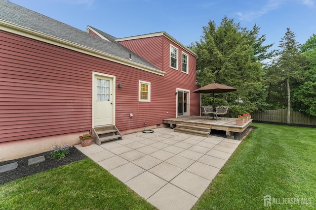 26 Magnolia Rd, Franklin Twsp, NJ 08873 - view of patio / terrace with entry steps, a deck, and outdoor dining space