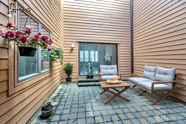 view of patio featuring an outdoor hangout area