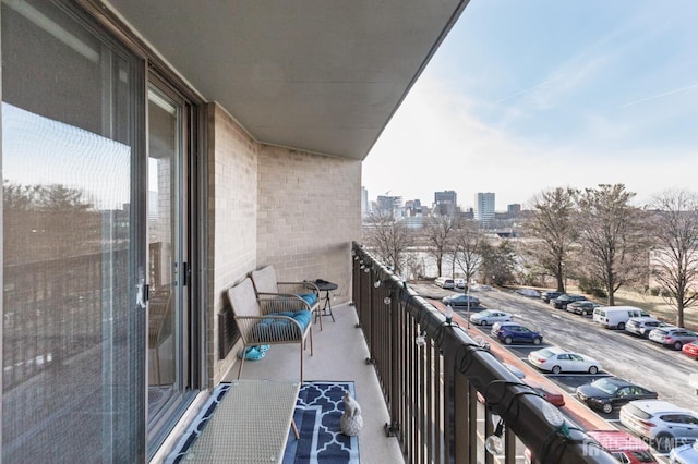 balcony with a city view