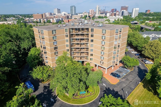 aerial view featuring a view of city