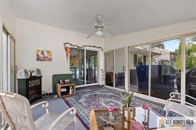 23 Spring St, Franklin, NJ 08873 - sunroom with ceiling fan
