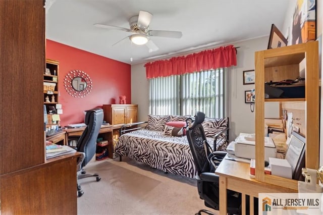 23 Spring St, Franklin, NJ 08873 - office featuring carpet floors and ceiling fan