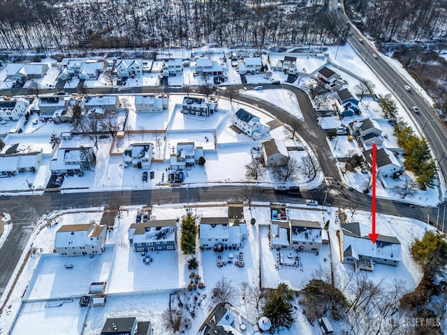 view of snowy aerial view