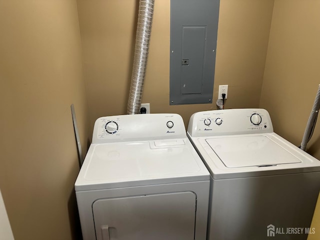 9 Maine Ct, Old Bridge, NJ 07747 - laundry area with electric panel and separate washer and dryer