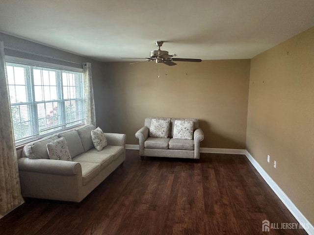 9 Maine Ct, Old Bridge, NJ 07747 - living room featuring wood finished floors and a ceiling fan