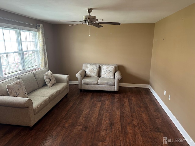 9 Maine Ct, Old Bridge, NJ 07747 - living area with ceiling fan and wood finished floors