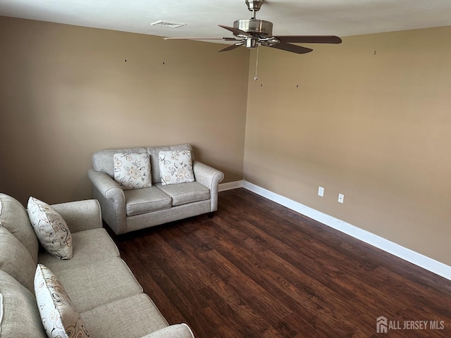 9 Maine Ct, Old Bridge, NJ 07747 - living area with ceiling fan and wood finished floors