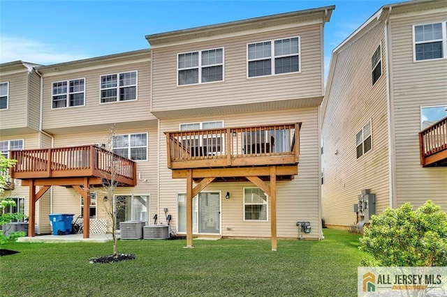 1501 Hights Farm Rd Unit 1501, Monroe, NJ 08831 - rear view of property with a yard and central AC unit