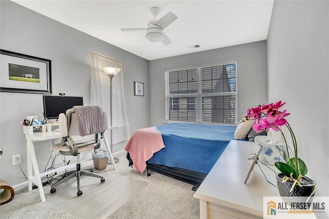 1501 Hights Farm Rd Unit 1501, Monroe, NJ 08831 - bedroom featuring carpet floors, an office area, baseboards, and ceiling fan