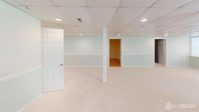 53 Kirschman Dr, Old Bridge, NJ 07747 - basement with carpet floors and recessed lighting