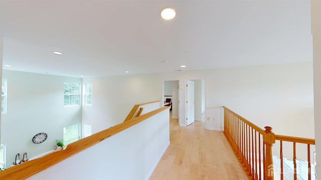 53 Kirschman Dr, Old Bridge, NJ 07747 - hall with an upstairs landing, light wood-style flooring, and recessed lighting