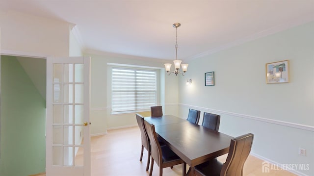 53 Kirschman Dr, Old Bridge, NJ 07747 - dining room featuring a chandelier, ornamental molding, and light flooring