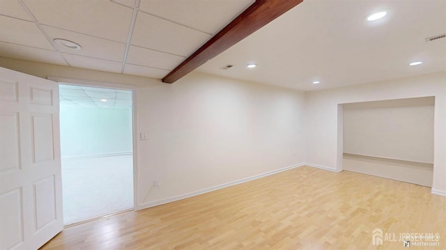 53 Kirschman Dr, Old Bridge, NJ 07747 - finished below grade area featuring wood finished floors and recessed lighting
