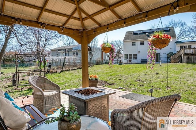 6 Mockingbird Rd, Edison, NJ 08820 - view of patio / terrace with a gazebo and a fire pit