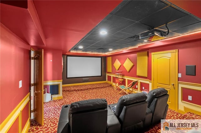 482 Spotswood Gravel Hill Rd, Monroe, NJ 08831 - view of carpeted home theater room
