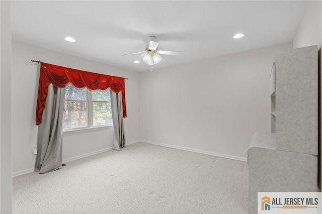 482 Spotswood Gravel Hill Rd, Monroe, NJ 08831 - spare room with ceiling fan, carpet floors, recessed lighting, and baseboards