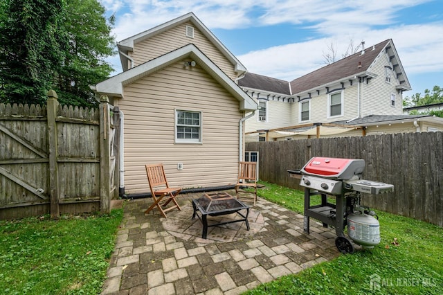 439 Old Main St, Franklin, NJ 08802 - view of patio featuring a fire pit and a grill