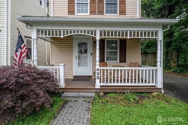 439 Old Main St, Franklin, NJ 08802 - doorway to property featuring covered porch