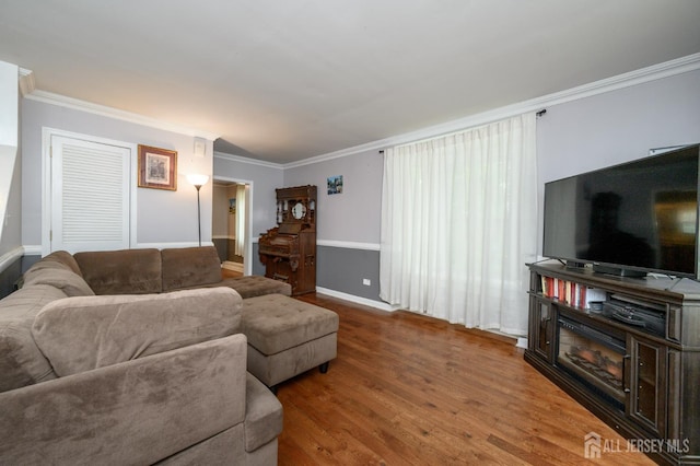 439 Old Main St, Franklin, NJ 08802 - living room with ornamental molding and wood finished floors