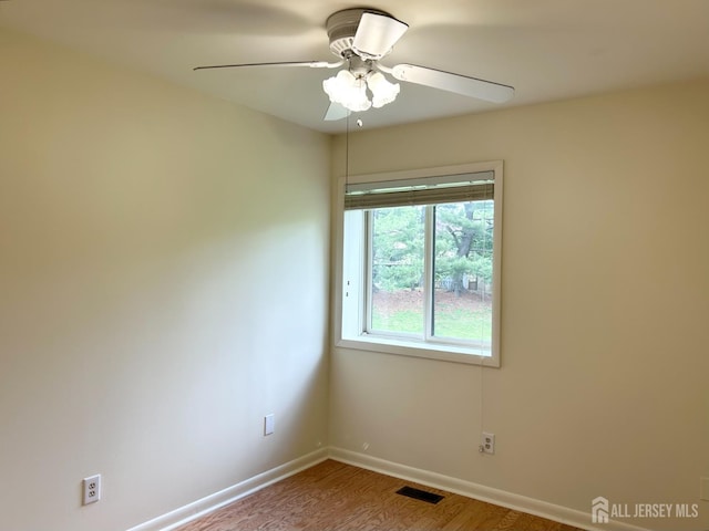 4424 Sayre Dr, Plainsboro, NJ 08540 - unfurnished room featuring wood finished floors, baseboards, and a ceiling fan