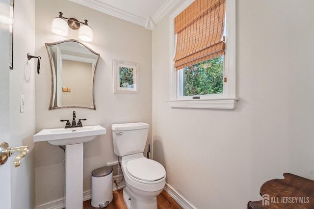 35 Poet Dr, Matawan, NJ 07747 - half bath with ornamental molding and wood finished floors