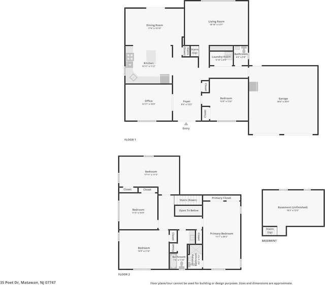 35 Poet Dr, Matawan, NJ 07747 - view of floor plan / room layout